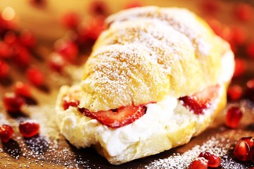Strawberry, Whip Cream Croissant 