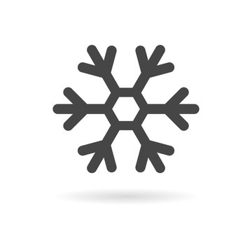Snowflake Icon in Flat Design Style