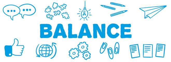 Stick Figure Series Banner Blue / Balance