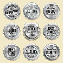 Silver Shiny Luxury Badge. Luxury Set. Best Choice. Best Price. Limited Edition.