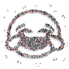 people 3d creative shape