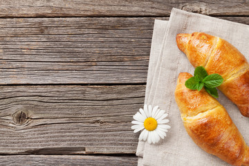 Croissants and chamomile flower