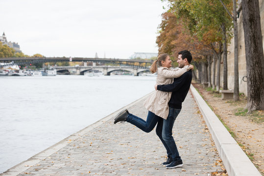 young happy couple in Paris