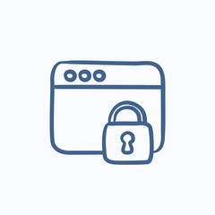 Security browser sketch icon.