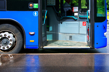 bus to transport passengers blue