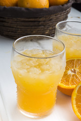 Orange juice ice