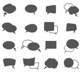 Cartoon speech bubbles in oval and rectangle shape