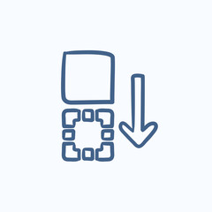 Movement of files sketch icon.