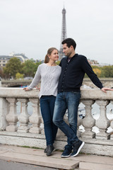 young happy couple in Paris