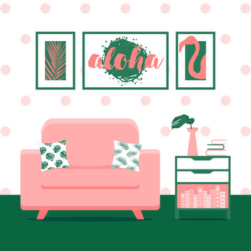 Vector illustration with living room