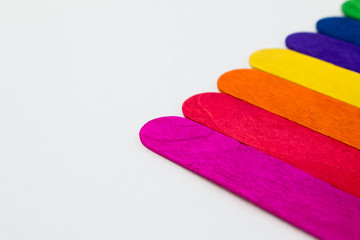 Colorful wooden white background.