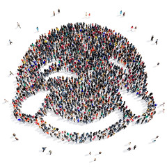 people 3d creative shape