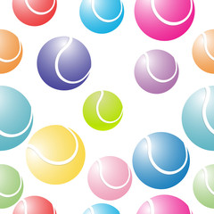 Seamless pattern of colorful tennis balls