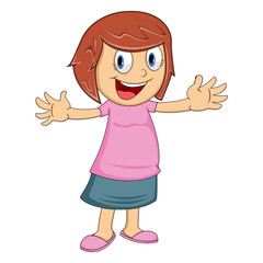 Fototapeta premium Cute Girl cartoon