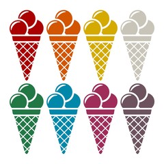 Ice Cream, Vector Illustration, Icons set 