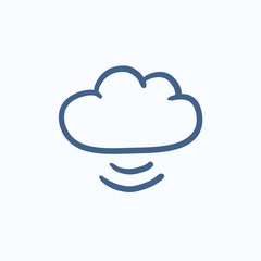 Cloud computing sketch icon.