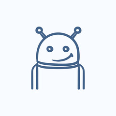 Robot sketch icon.