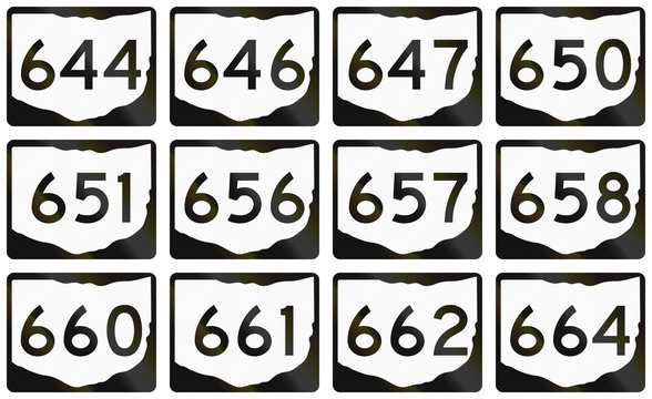 Collection of Ohio Route shields used in the United States