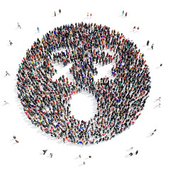 people 3d creative shape