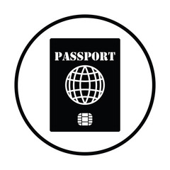 Passport with chip icon