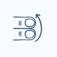 Touch screen gesture sketch icon.