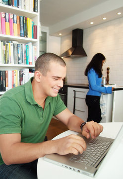 Man and woman in a flat