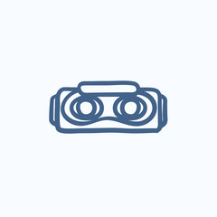 Virtual reality headset sketch icon.