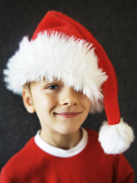 Boy with Christmas hat