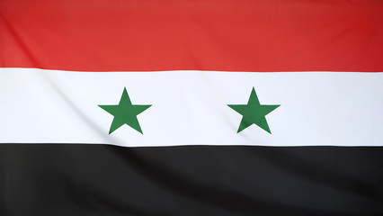  Syria Flag real fabric seamless close up
