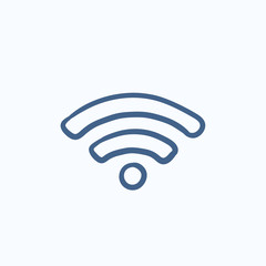 Wifi sign sketch icon.