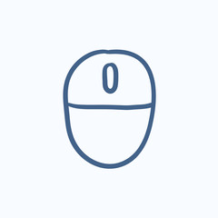Computer mouse sketch icon.
