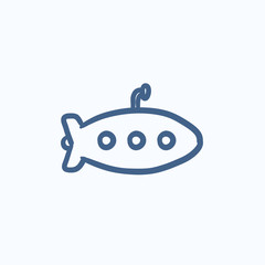 Submarine sketch icon.