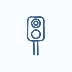 Railway traffic light sketch icon.