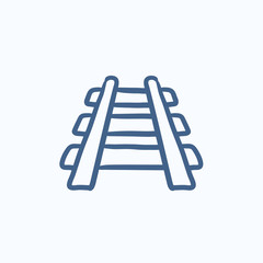 Railway track sketch icon.