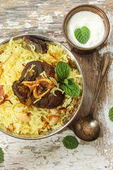 Lamb Biryani / Mutton Biryani, selective focus