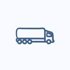 Delivery truck sketch icon.