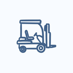 Forklift sketch icon.