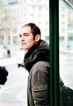 Man waiting for the bus