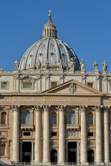 Fototapeta na wymiar Facade of St. Peter's Basilica in the Vatican.
