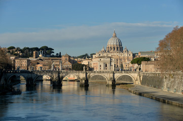Fototapeta premium Rome and St. Peter's Basilica in the Vatican, Italy.