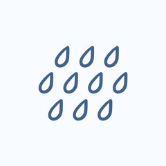 Rain sketch icon.