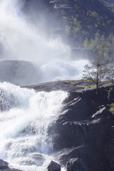 Langfossen waterfall in summer