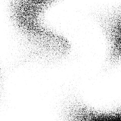 White abstract background with black film grain, noise, dotwork, halftone, grunge texture for design concepts, banners, posters, wallpapers, web, presentations and prints. Vector illustration.