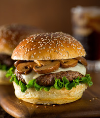 Mushroom Swiss Burger - 113395924