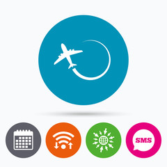 Airplane sign icon. Travel trip symbol.