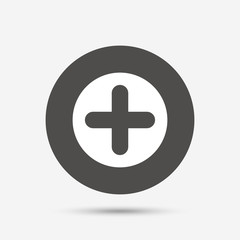 Plus sign icon. Positive symbol.