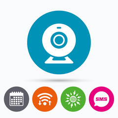 Obraz premium Webcam sign icon. Web video chat symbol.