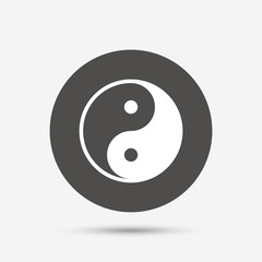 Ying yang sign icon. Harmony and balance symbol.