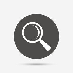 Magnifier glass sign icon. Zoom tool. Navigation