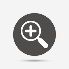 Obraz premium Magnifier glass sign icon. Zoom tool. Navigation